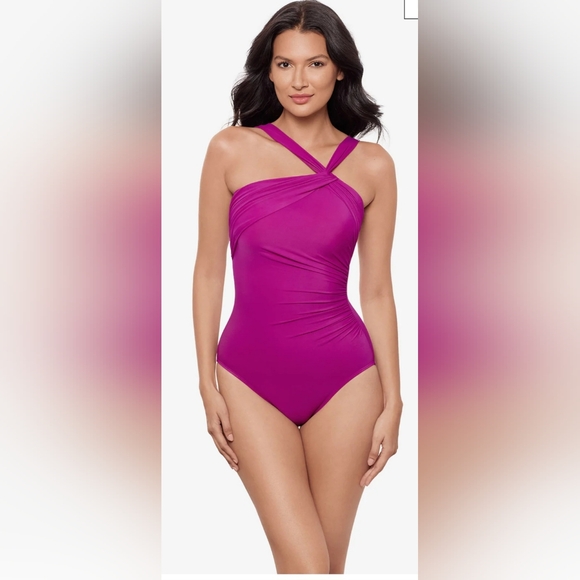 Miraclesuit Europa One Piece Swimsuit NWOT Size 12 Pink - Picture 1 of 5